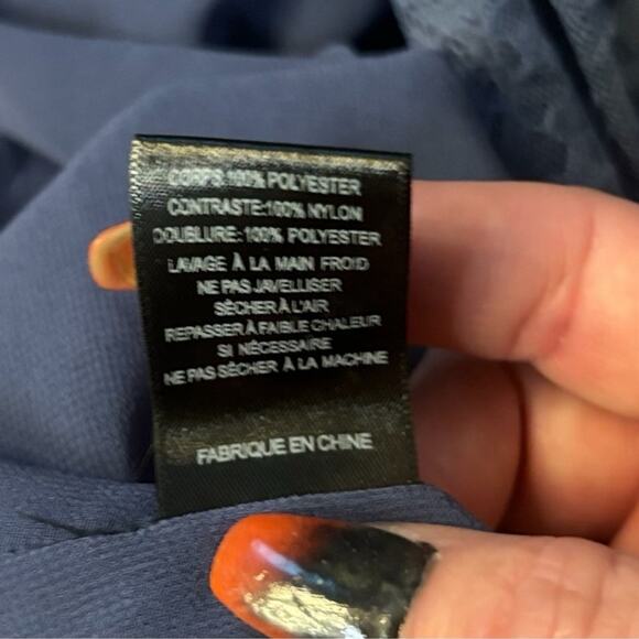 Lush Slate Blue Lace Trim Cami Top Medium NWT Adjustable Straps Lined - Picture 5 of 5